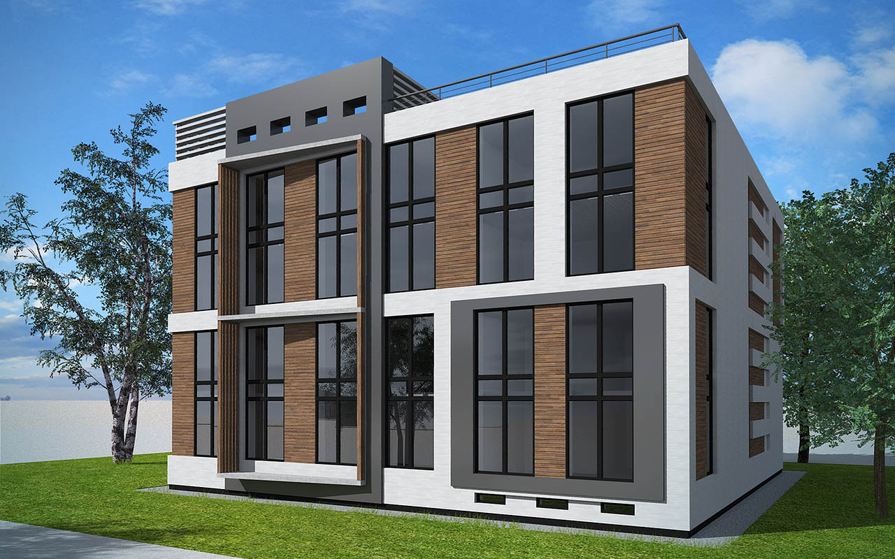 Проект Многоквартирные жилые дома с двухуровневыми квартирами 